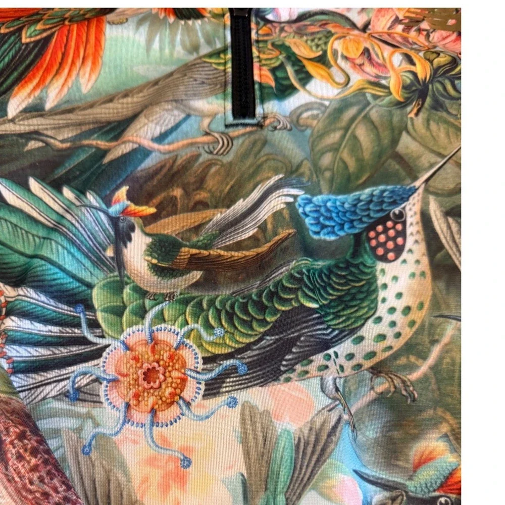 New Balance Hummingbird Graphic 1/4 zip tropical loud bird Size Large‎ - Picture 2 of 8